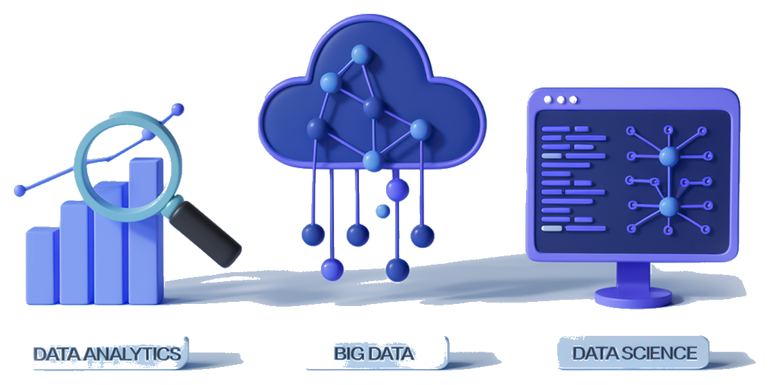 Data analytics, big data, and data science illustration
